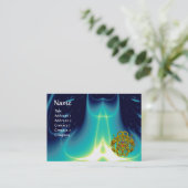 GOLD TWIN DRAGONS/Blauwgroen Blue Turquoise Light  Visitekaartje (Staand voorkant)