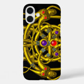 GOLD TWIN DRAGONS Fantasy Black Case-Mate iPhone Case (Achterkant)