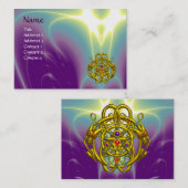GOLD TWIN DRAGONS/Paarse groene lichtgolven Visitekaartje (Voorkant / Achterkant)