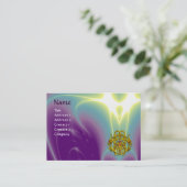 GOLD TWIN DRAGONS/Paarse groene lichtgolven Visitekaartje (Staand voorkant)