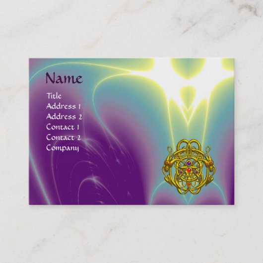 GOLD TWIN DRAGONS/Paarse groene lichtgolven Visitekaartje (Voorkant)