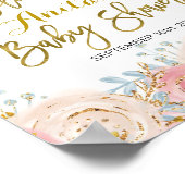 Gold twinkle Baby shower Welkomstteken Poster (Hoek)
