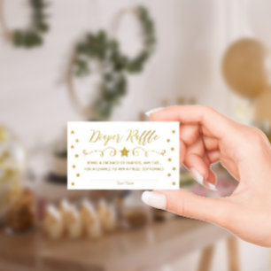 Gold Twinkle Little Star Baby Diaper Raffle Kaart