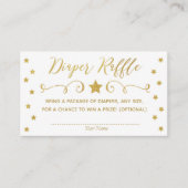 Gold Twinkle Little Star Baby Diaper Raffle Kaart (Voorkant)