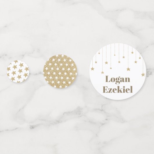 Gold Twinkle Little Star-Baby shower Confetti (Achterkanten)
