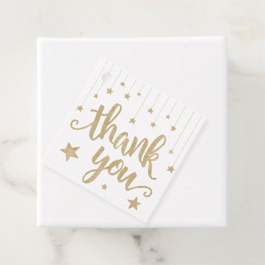 Gold Twinkle Little Star Baby shower Dank je wel Bedankjes Labels (In situ)