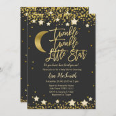 Gold Twinkle Little Star-Baby shower Kaart (Voorkant / Achterkant)