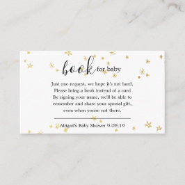 Gold Twinkle Little Star Book Aanvraag Baby shower Informatiekaartje