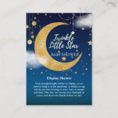 Gold Twinkle Little Star Dromerig Baby shower Informatiekaartje (Voorkant)