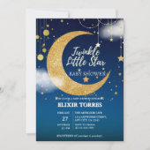 Gold Twinkle Little Star Dromerig Baby shower Kaart (Voorkant)
