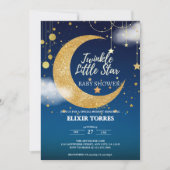 Gold Twinkle Little Star Dromerig Baby shower Kaart (Voorkant)