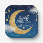 Gold Twinkle Little Star Dromerig Baby shower Papieren Bordje (Voorkant)