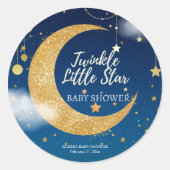 Gold Twinkle Little Star Dromerig Baby shower Ronde Sticker (Voorkant)