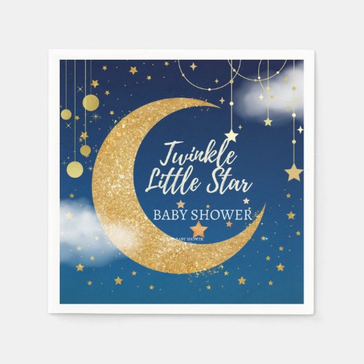 Gold Twinkle Little Star Dromerig Baby shower Servet (Voorkant)