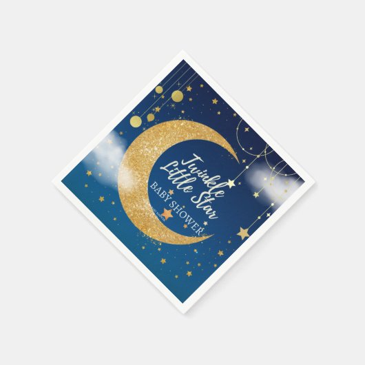 Gold Twinkle Little Star Dromerig Baby shower Servet (Hoek)