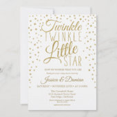 Gold Twinkle Little Star Gender onthult Baby showe Kaart (Voorkant)