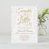 Gold Twinkle Little Star Gender onthult Baby showe Kaart (Staand voorkant)