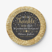 Gold Twinkle Little Star Paper Bord Baby shower (Voorkant)