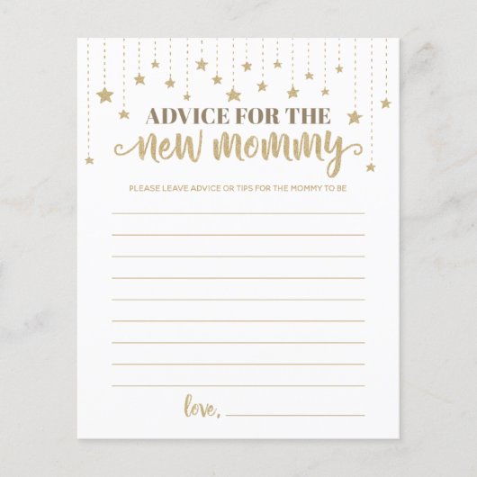Gold Twinkle Little Star Shower Advice for New Mam (Voorkant)