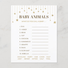 Gold Twinkle Little Star Shower Baby Animals Game