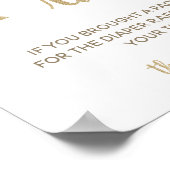 Gold Twinkle Little Star Shower Diaper Raffle Game Poster (Hoek)