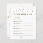Gold Twinkle Little Star Shower wenst Baby (Voorkant / Achterkant)