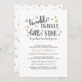 Gold Twinkle-motor op Baby shower Kaart (Voorkant / Achterkant)