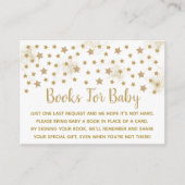 Gold Twinkle Star Baby shower Book Request Informatiekaartje (Voorkant)