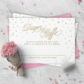 Gold Twinkle Stars Diaper Raffle Ticket Informatiekaartje