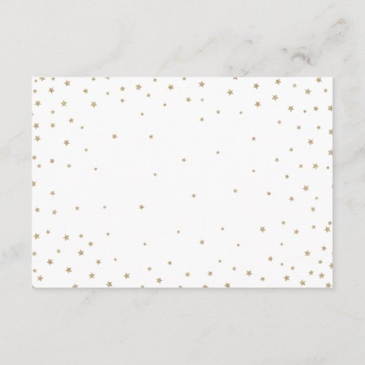 Gold Twinkle Stars Diaper Raffle Ticket Informatiekaartje (Achterkant)