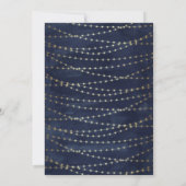 Gold Twinkle String Lights Navy Blue Vrijgezellenf Kaart (Achterkant)