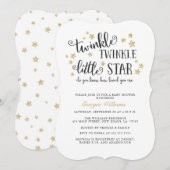 Gold Twinkle Twinkle Little Star Baby shower Kaart (Voorkant / Achterkant)