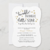 Gold Twinkle Twinkle Little Star Baby shower Kaart (Voorkant)