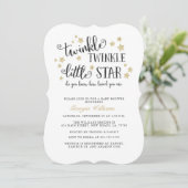 Gold Twinkle Twinkle Little Star Baby shower Kaart (Staand voorkant)