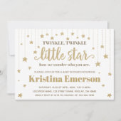 Gold Twinkle Twinkle Little Star Baby shower Kaart (Voorkant)
