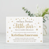 Gold Twinkle Twinkle Little Star Baby shower Kaart (Staand voorkant)