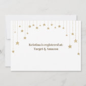 Gold Twinkle Twinkle Little Star Baby shower Kaart (Achterkant)