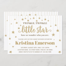 Gold Twinkle Twinkle Little Star Baby shower