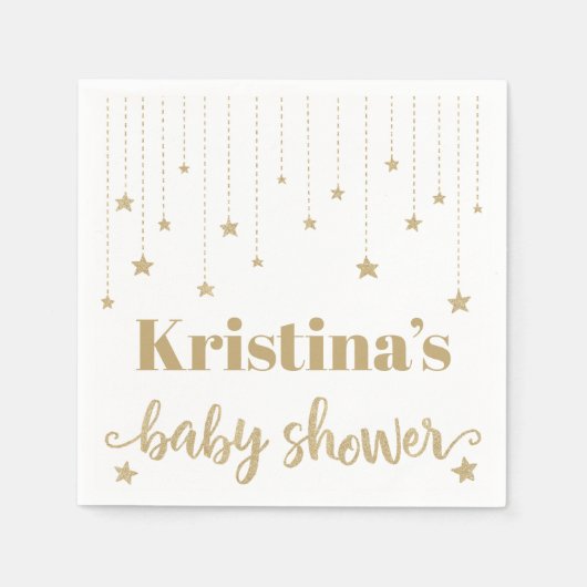 Gold Twinkle Twinkle Little Star Baby shower Servet (Voorkant)