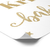 Gold Twinkle Twinkle Little Star Baby shower Sign. Poster (Hoek)