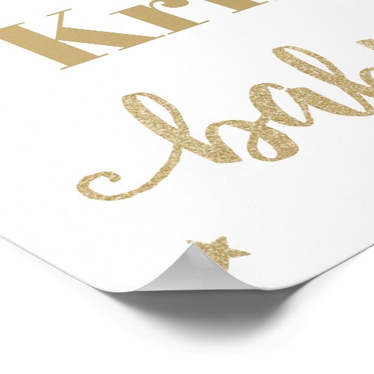 Gold Twinkle Twinkle Little Star Baby shower Sign. Poster (Hoek)