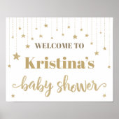 Gold Twinkle Twinkle Little Star Baby shower Sign. Poster (Voorkant)