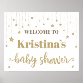Gold Twinkle Twinkle Little Star Baby shower Sign. Poster