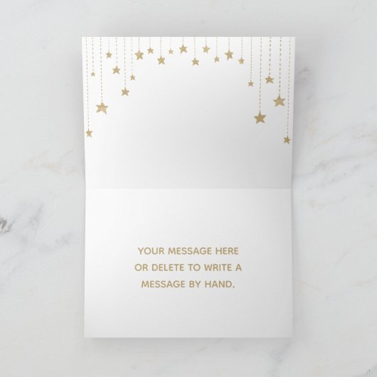 Gold Twinkle Twinkle Little Star Bedankt Kaart (Binnen)
