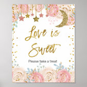 Gold twinkle Waterverf Love is Sweet Sign Poster (Voorkant)