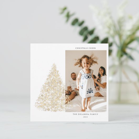 Gold Two Afbeelding Photo Family Kerstmis (Staand voorkant)