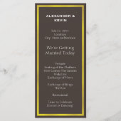 Gold Two Grooms-Gay huwelijksprogramma Programmakaart (Voorkant)