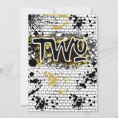 Gold Two Legit Two Quit Hip Hop Invitation Kaart (Achterkant)