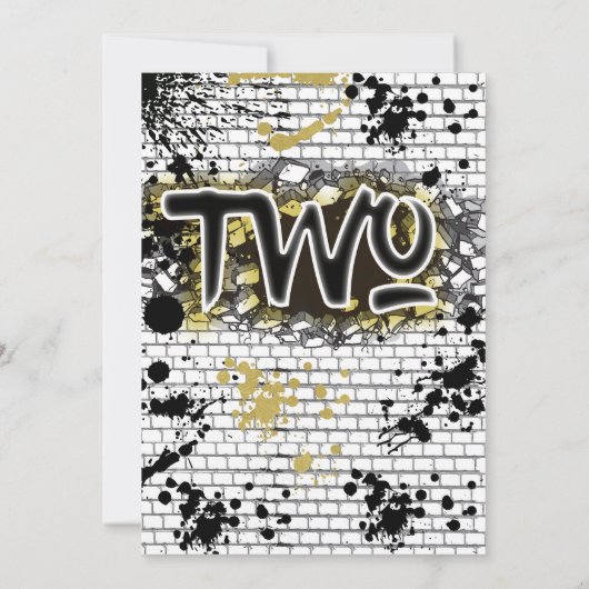 Gold Two Legit Two Quit Hip Hop Invitation Kaart (Achterkant)