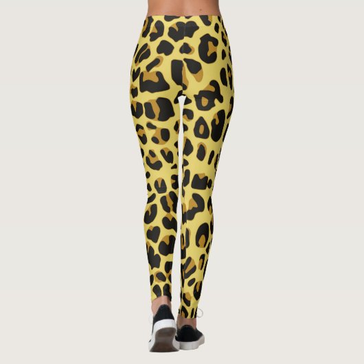 Gold Two Tone Cute Cheetah Prints Leggings (Achterkant)